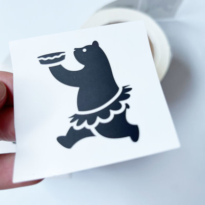 Cartoon Little Bear Waterproof Sticker Labels For Company
