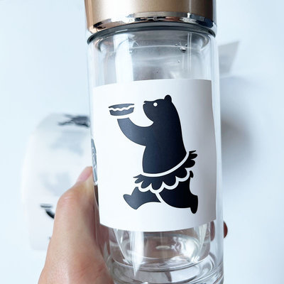 Cartoon Little Bear Waterproof Sticker Labels For Company