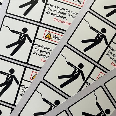 Waterproof Packaging Square Printed Vinyl Warning Stickers Removable Adhesive