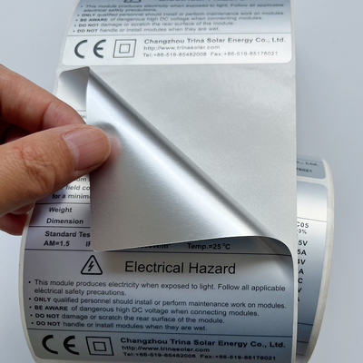 Printing Adhesive PET Barcode Label Matte Silver Thermal Transparent Polyester Sticker