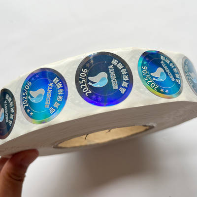 Holographic Tamper Seal Stickers Label Rainbow Effect Customized Logo