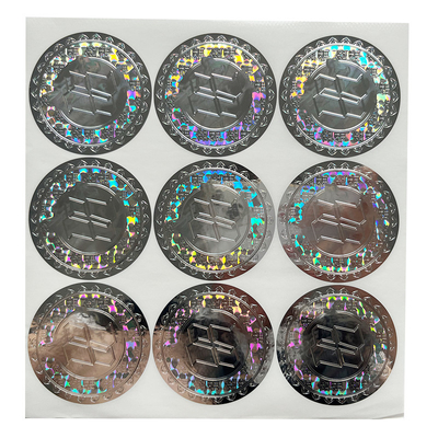 Customized Logo Circle Holographic Sticker Label Rainbow Effect