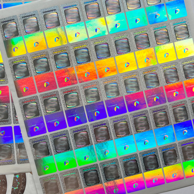 Customized Logo Circle Holographic Sticker Label Rainbow Effect