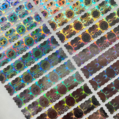 Customized Logo Circle Holographic Sticker Label Rainbow Effect