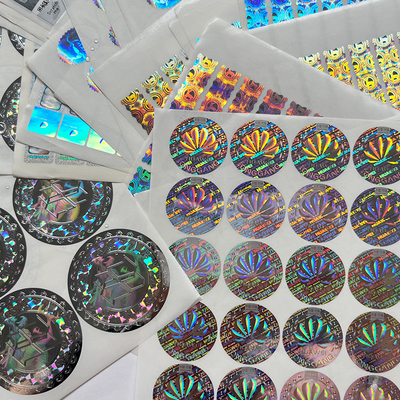 Customized Logo Circle Holographic Sticker Label Rainbow Effect