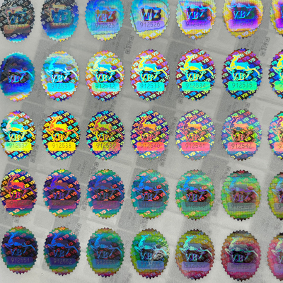Customized Logo Circle Holographic Sticker Label Rainbow Effect