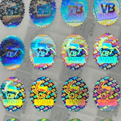 Customized Logo Circle Holographic Label Stickers Round Rainbow Effect Decal