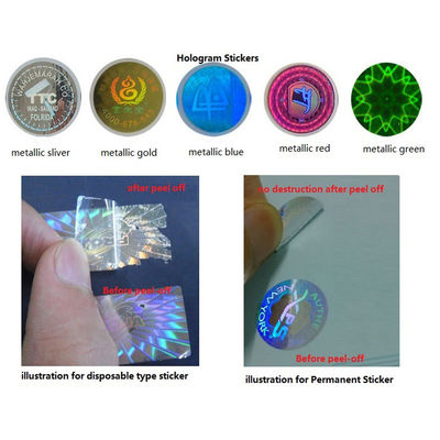 Self Adhesive Laser Holographic Security Labels for Glass Bottle