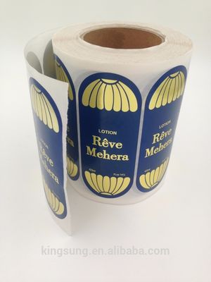 Custom Printing Hot Gold Stamp Label Sticker Paper Roll