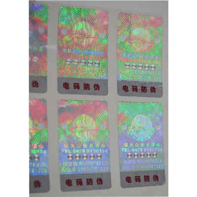 Matte Lamination Tamper Evident Security Labels , Transparent Holographic Stickers