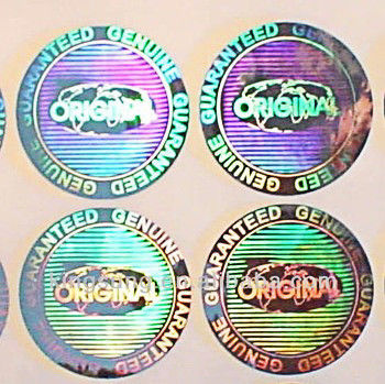 ISO9001 2008 CMYK Color Silver Hologram Sticker , Custom Security Hologram Stickers