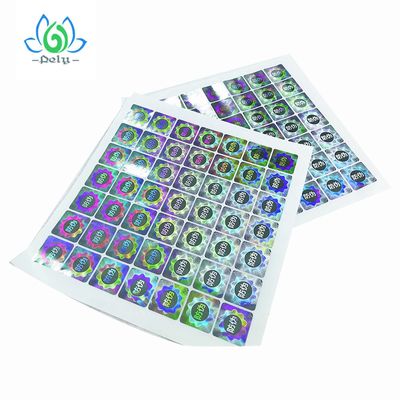 Glossy Valid  Silver Foil Hologram Sticker Label ,  Clear Tamper Proof Stickers