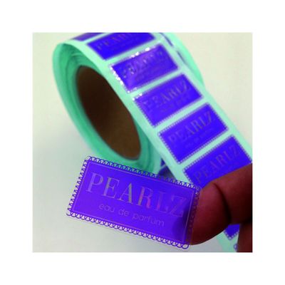 Blue Waterproof Tamper Stickers For Jars Printed Self Adhesive Labels On A Roll