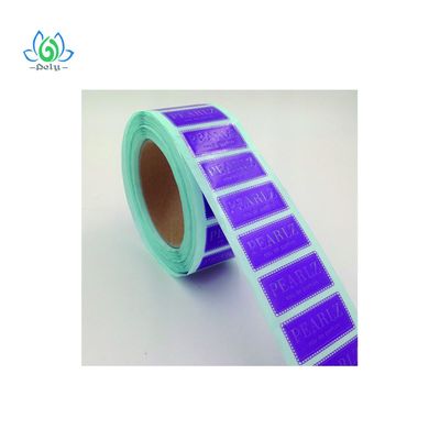 Blue Waterproof Tamper Stickers For Jars Printed Self Adhesive Labels On A Roll