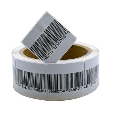 Anti Theft RF 4*4cm Soft Barcode Label Sticker Tag 8.2 MHz EAS Security Barcode Label Roll