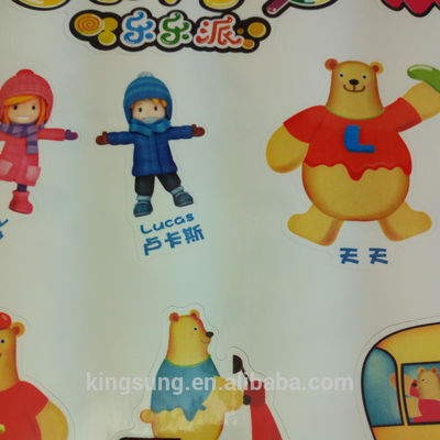A5 Size Carton Characters Sticker Paper Sheet For Kids