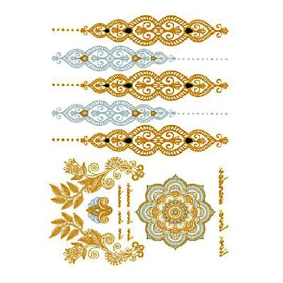 Waterproof Non Toxic Gold Foil Body Tattoo Sticker for ladies