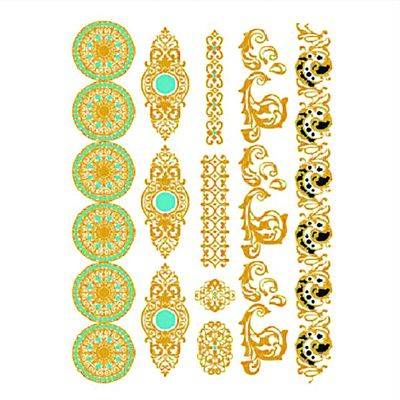 Gold Metallic Matte Lamination Body Tattoo Sticker