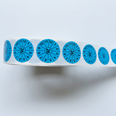 Waterproof Vinyl Fire Extinguisher Stickers Blue 20mm Round Labels