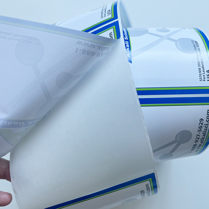 Custom Printing Vinyl Label Sticker Synthetic Paper Die Cut Roll For Labelling Machine