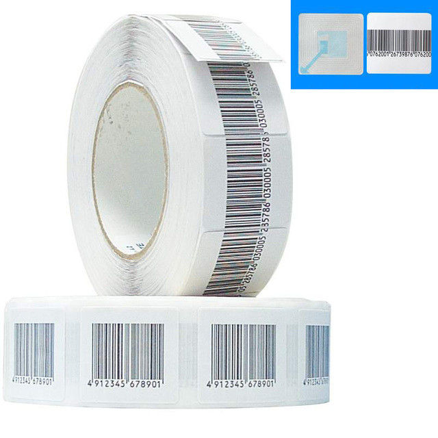 Anti Theft RF 4*4cm Soft Barcode Label Sticker Tag 8.2 MHz EAS Security Barcode Label Roll